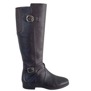 Ugg Beryl Brown Leather Buckle Zip Up Riding Boots 6